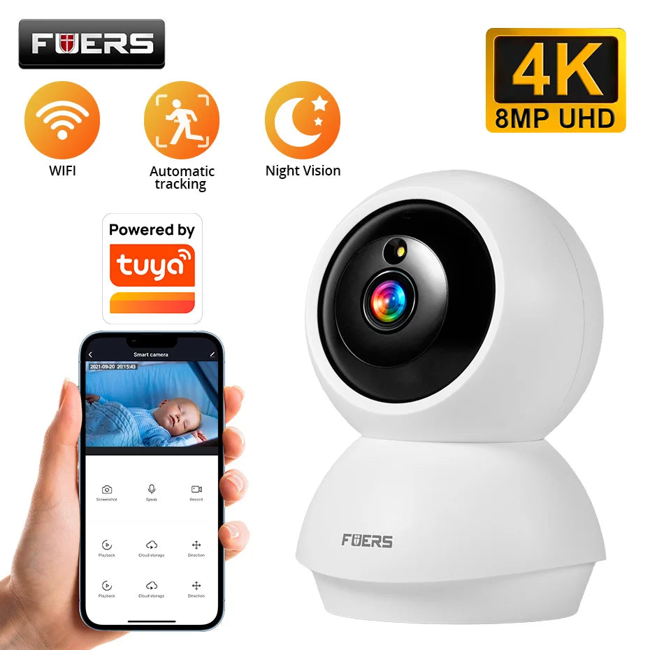 Caméra de Surveillance Intérieure WiFi 4K 8MP – Compatible Tuya & Smart Life