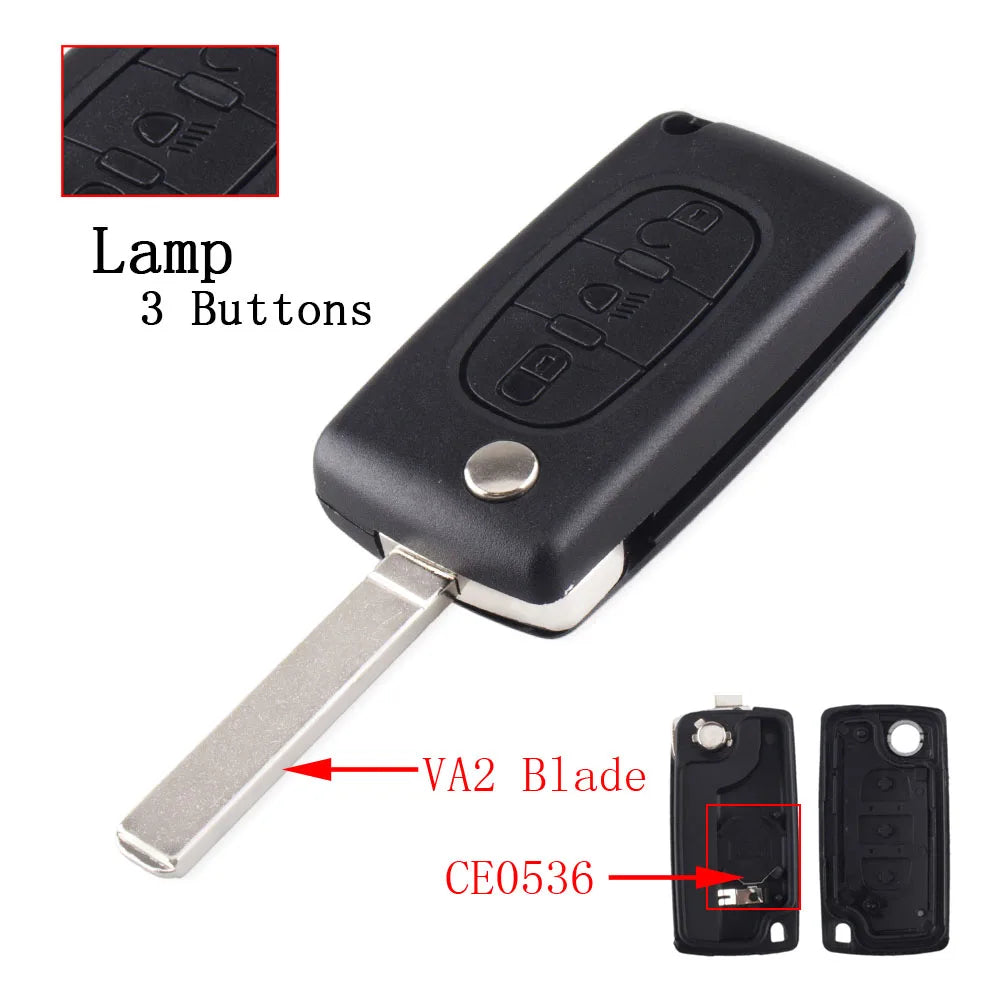 Boîtier de Clé Télécommande pour Peugeot 207, 307, 308, 407 & Citroën C2, C3, C4, C5