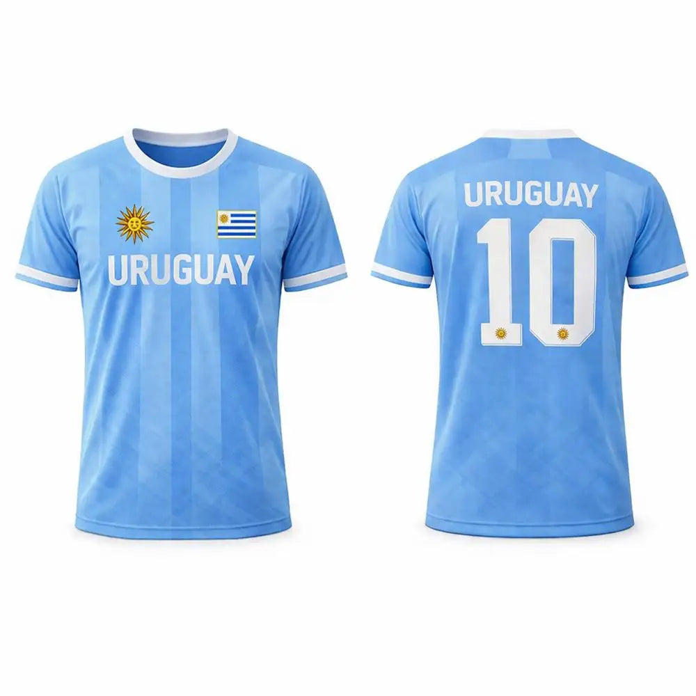 T-shirt Uruguay Coupe du Monde 2026 – Maillot Supporter Respirant Impression 3D (XXS au 6XL)