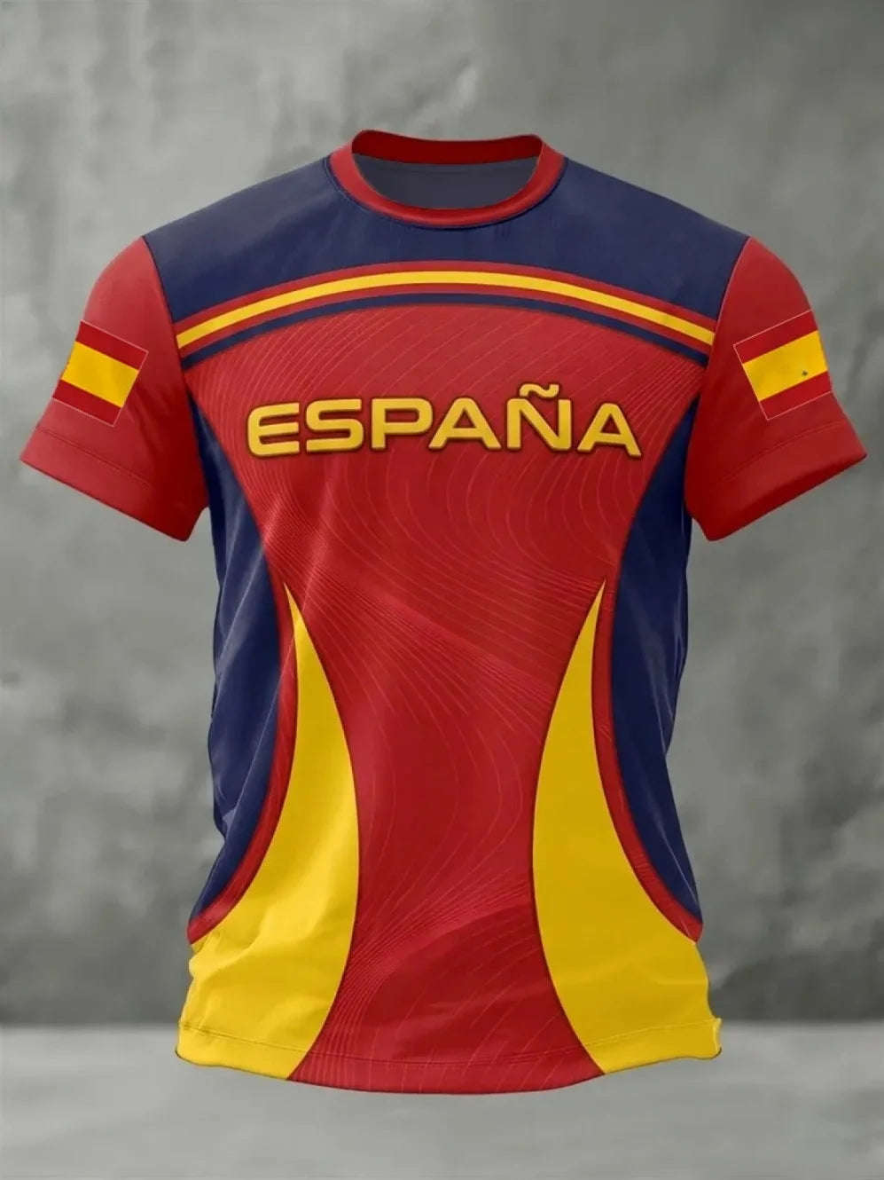 2026 Summer Spain Football Jerseys for Men Classic God Spain Short Sleeve Tees Casual O-Neck Sports Style T-Shirt Man Clothing