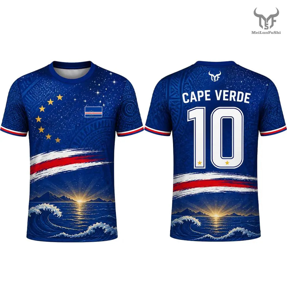 Cape Verde Flag Printed Jersey 2026 New Men Quick Dry Breathable Football Training Uniform Men's And Women's Casual Streetwear