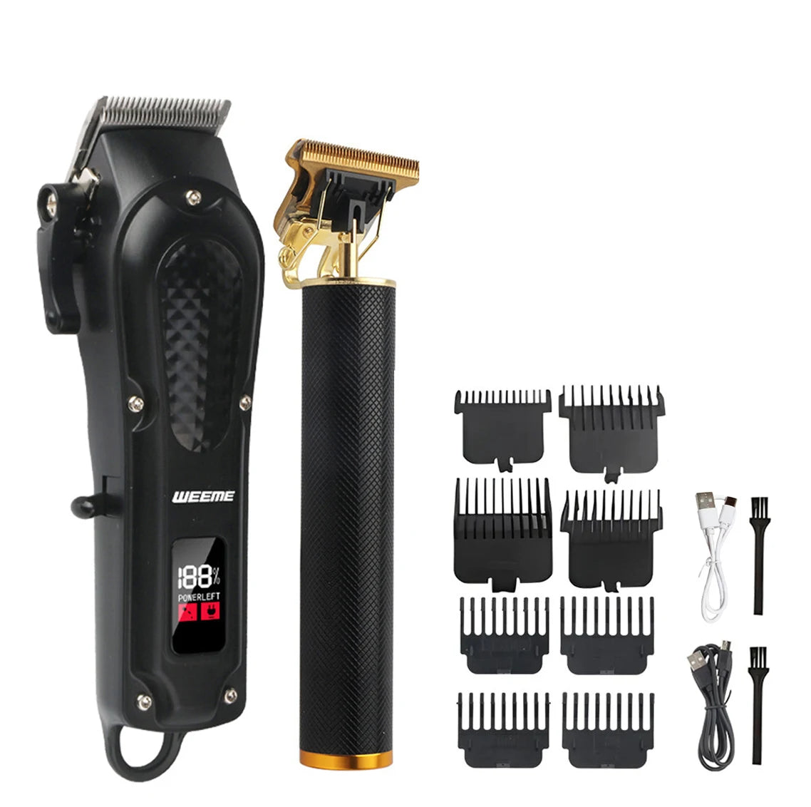Tondeuse à Cheveux et Barbe T9 Vintage – Kit Rasoir Électrique Professionnel & Tondeuse Nez