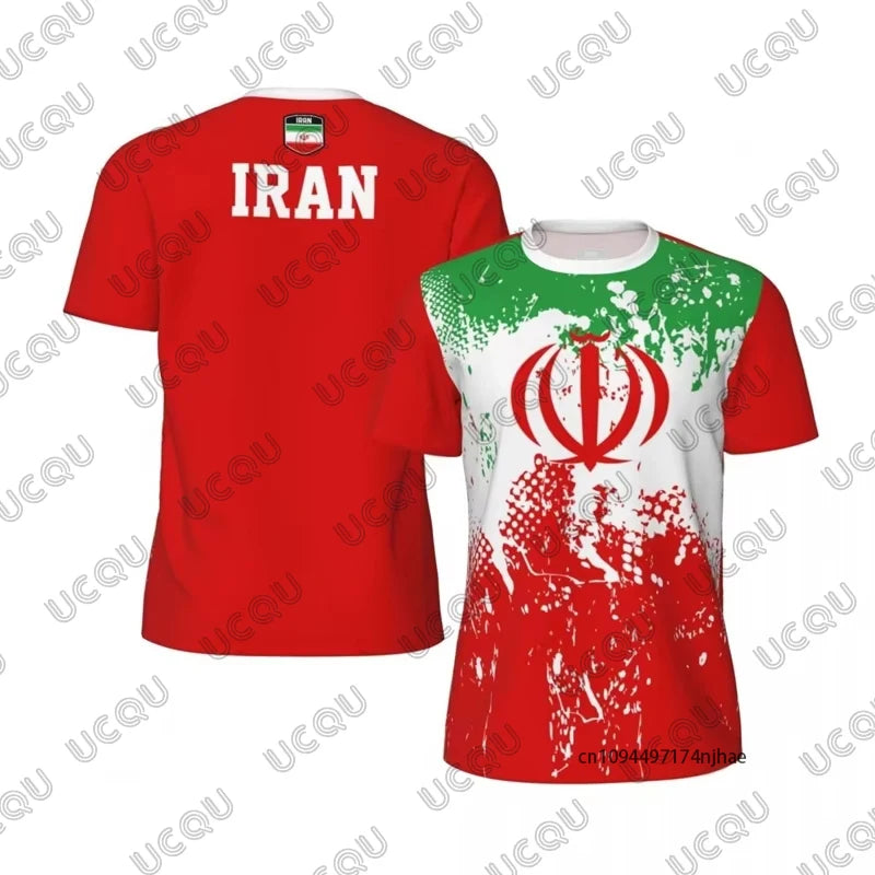 2026 New Iran Flag Print Football Jersey For Men Women T-Shirt Summer Outdoor Breathable Sports Quick Dry Tees Casual Kids Tops