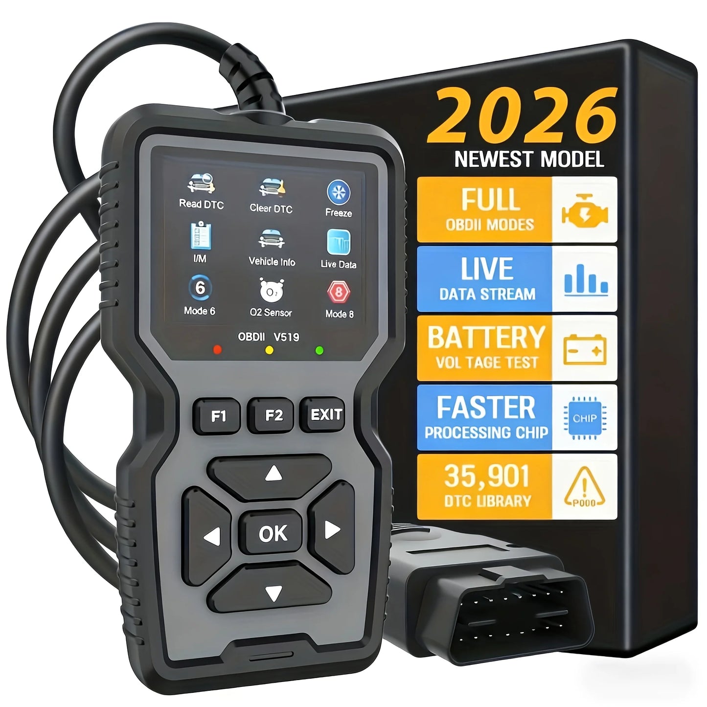 Scanner de Diagnostic Auto OBD2 Professionnel V519 – Lecteur de Code Défaut et Effacement Voyant Moteur