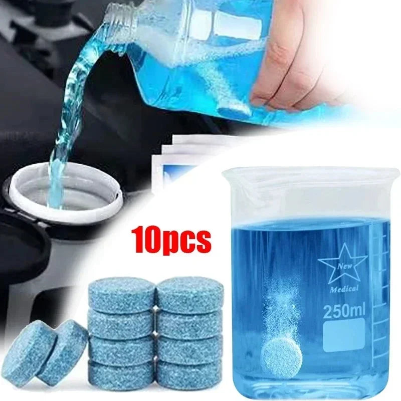 Comprimés Effervescents Lave-Glace Concentrés – Pastilles Nettoyantes Toutes Saisons pour Pare-Brise Auto