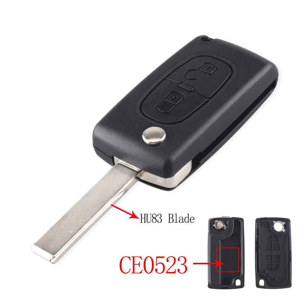 Boîtier de Clé Télécommande pour Peugeot 207, 307, 308, 407 & Citroën C2, C3, C4, C5