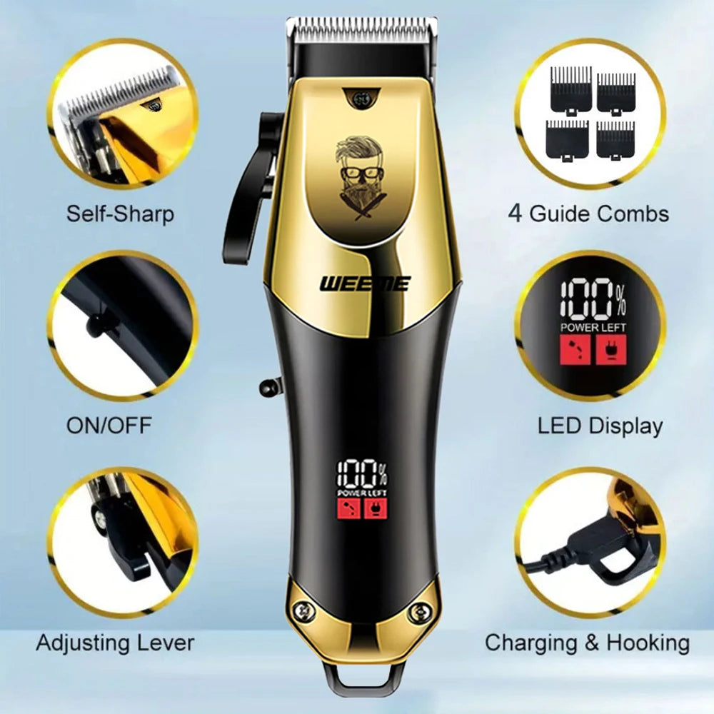 Tondeuse à Cheveux et Barbe T9 Vintage – Kit Rasoir Électrique Professionnel & Tondeuse Nez