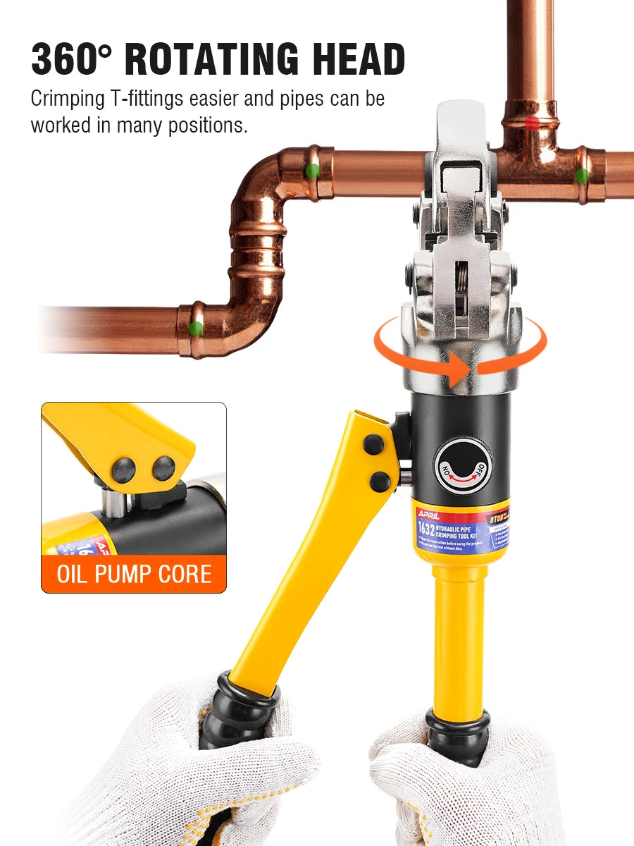 Pince à Sertir Hydraulique Professionnelle pour Tubes PEX et Cuivre