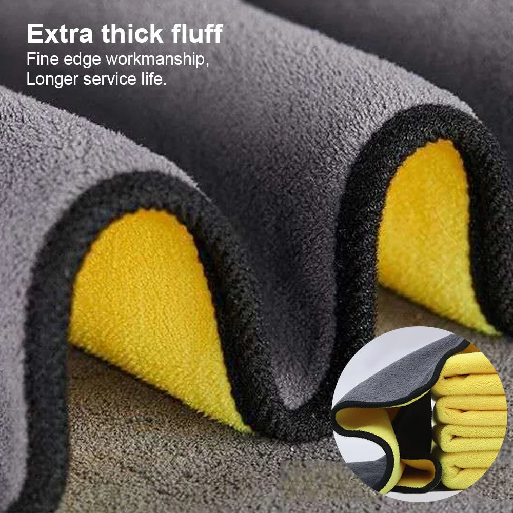 Chiffon Microfibre Nettoyage Auto Premium – Serviette de Séchage et Lustrage Haute Densité pour Voiture (Pack Multiples)