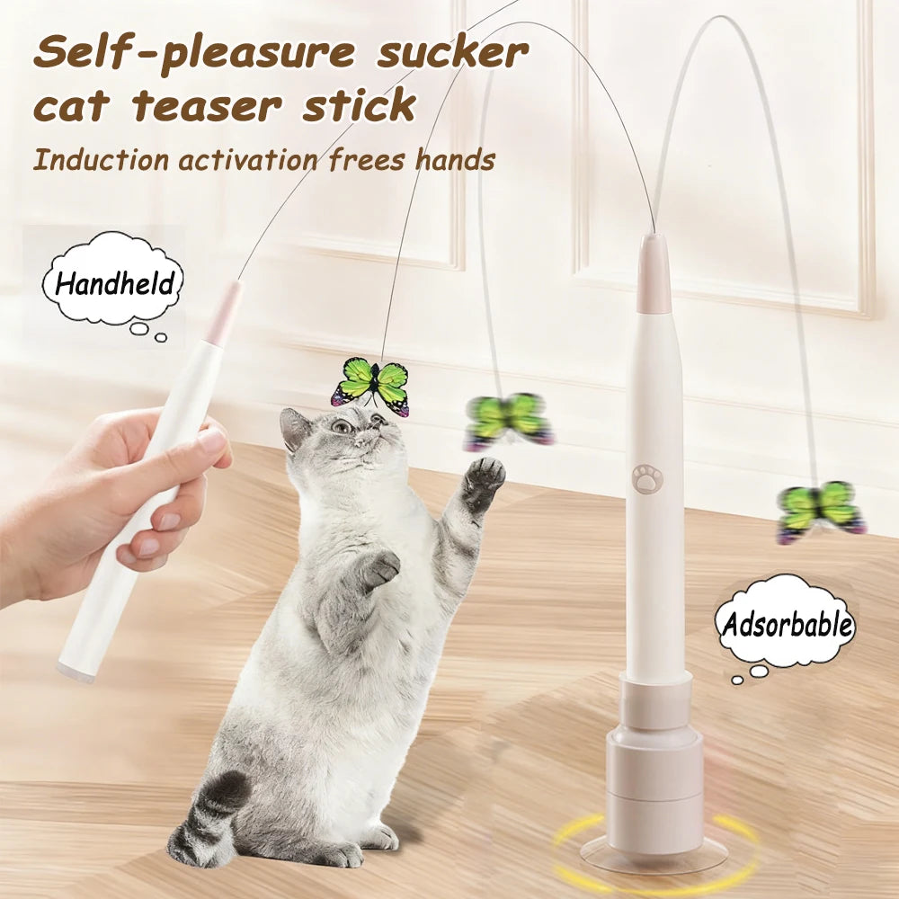 Jouet Automatique pour Chat – Papillon Interactif Rotatif à 360° pour Stimuler l'Instinct de Chasse et Anti-Ennui