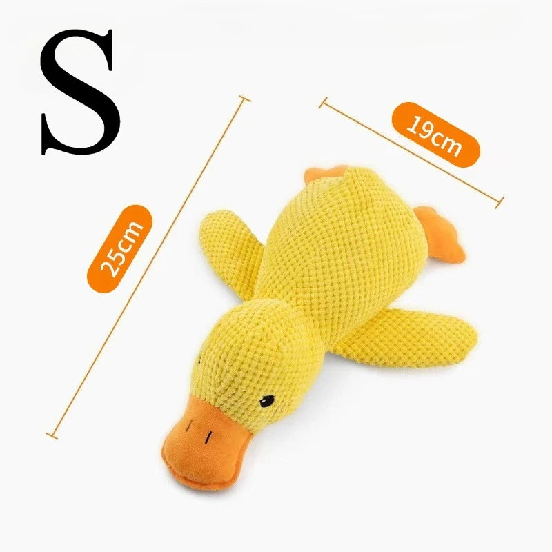 Jouet Canard en Peluche pour Chien – Peluche Résistante aux Morsures avec Nettoyage des Dents et Effet Sonore