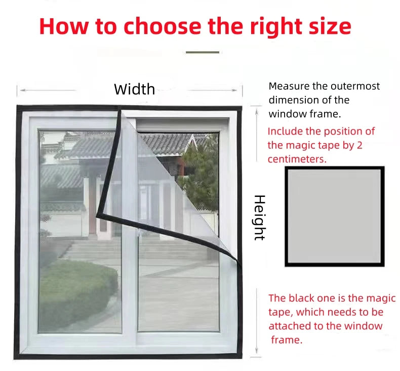 Moustiquaire de Fenêtre et Porte Blanche – Filet de Protection Anti-Moustique et Insectes (Tailles Multiples)
