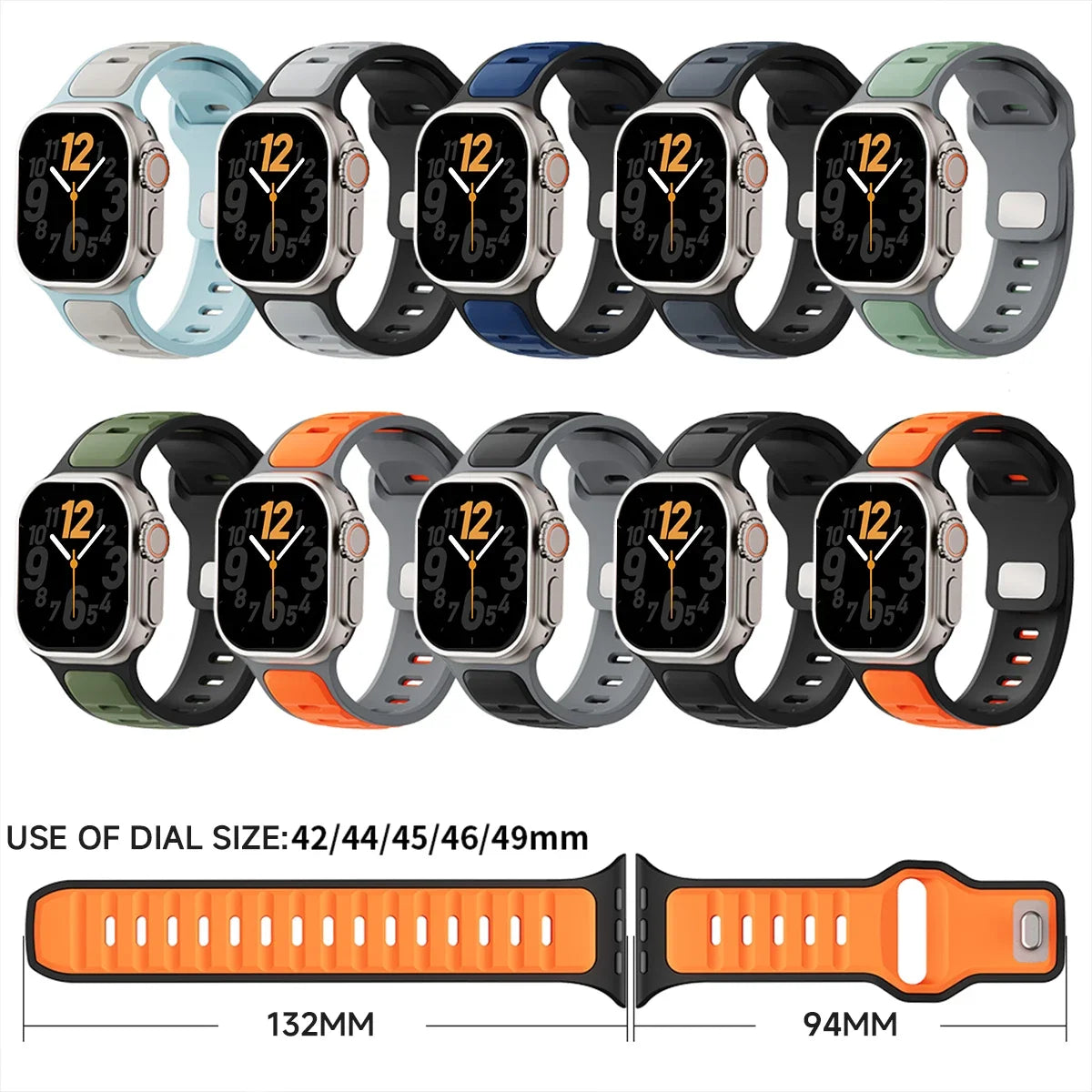 Premium Bracelet Sport en Silicone pour Apple Watch