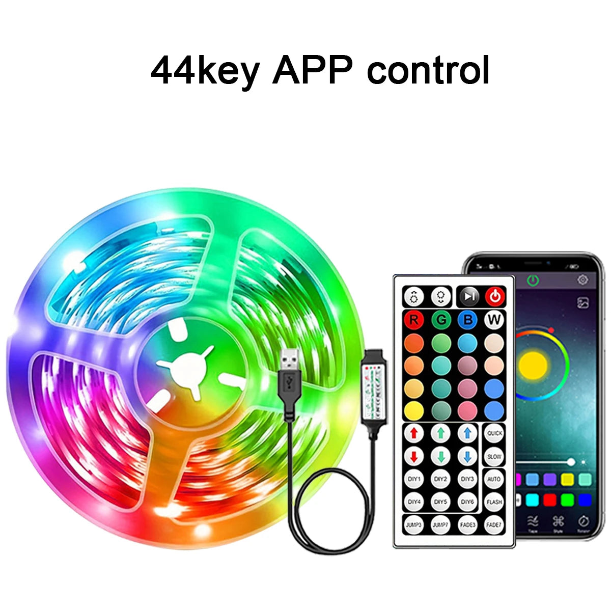 Ruban LED RGB Connecté – Bande Lumineuse Intelligente avec Contrôle par Application & Télécommande pour Décoration Chambre