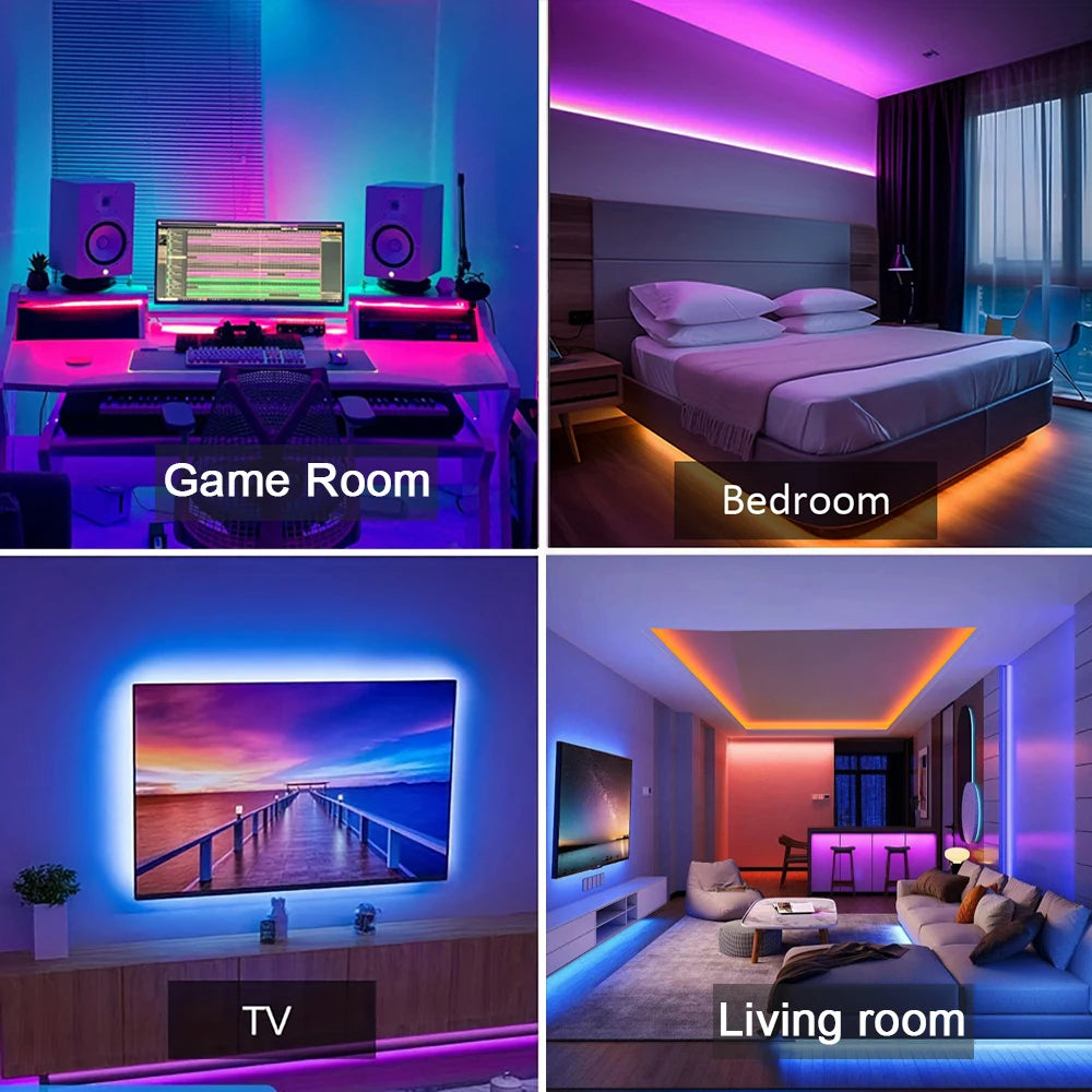 Ruban LED RGB Connecté – Bande Lumineuse Intelligente avec Contrôle par Application & Télécommande pour Décoration Chambre