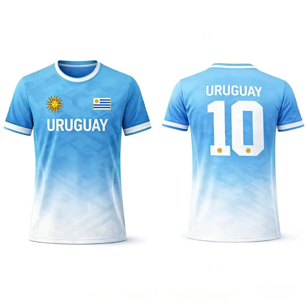T-shirt Uruguay Coupe du Monde 2026 – Maillot Supporter Respirant Impression 3D (XXS au 6XL)