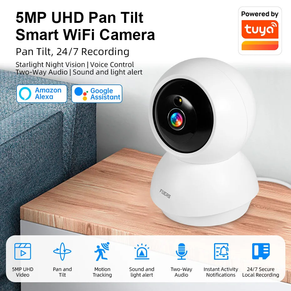 Caméra de Surveillance Intérieure WiFi 4K 8MP – Compatible Tuya & Smart Life