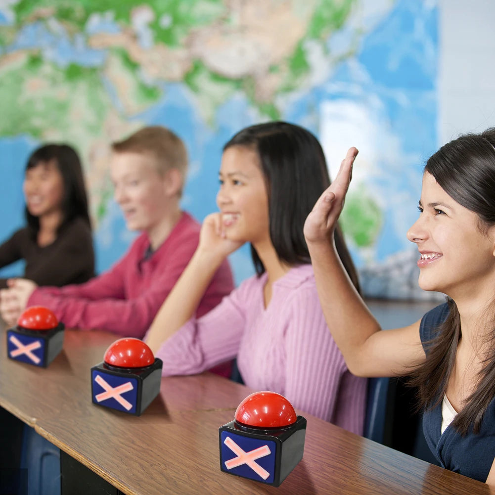 Buzzer de Jeu avec Son et Lumière – Bouton Alarme Rouge pour Quiz, Soirées en Famille et Compétitions (Modèle Standard ou CE Pro)