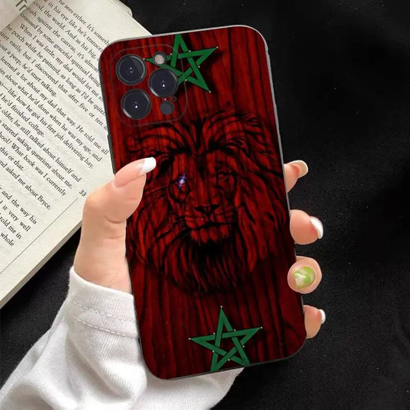 Coque iPhone Drapeau du Maroc en Silicone Souple – Protection Anti-Chocs Ultra-Fine pour Tous Modèles (6 à 14 Pro Max)