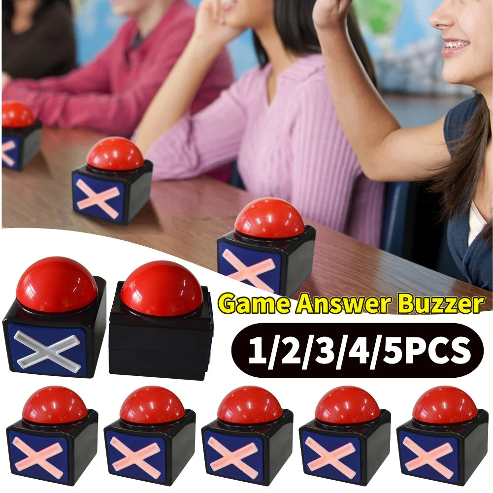 Buzzer de Jeu avec Son et Lumière – Bouton Alarme Rouge pour Quiz, Soirées en Famille et Compétitions (Modèle Standard ou CE Pro)