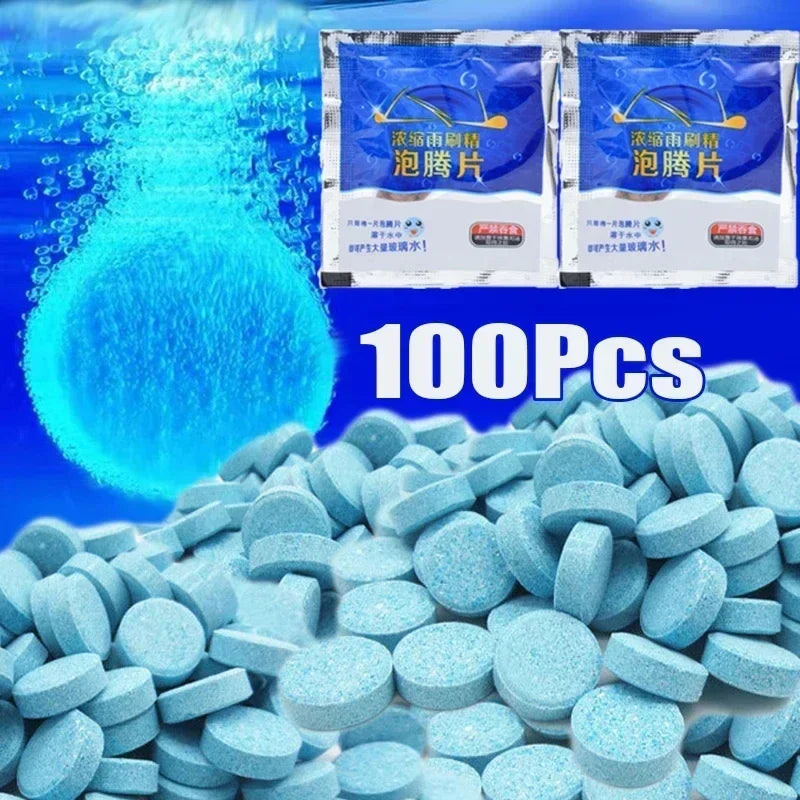 Comprimés Effervescents Lave-Glace Concentrés – Pastilles Nettoyantes Toutes Saisons pour Pare-Brise Auto