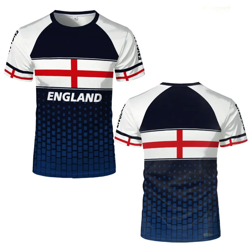 T-shirt Angleterre Coupe du Monde 2026 – Maillot Supporter Respirant Impression 3D (XXS au 6XL)