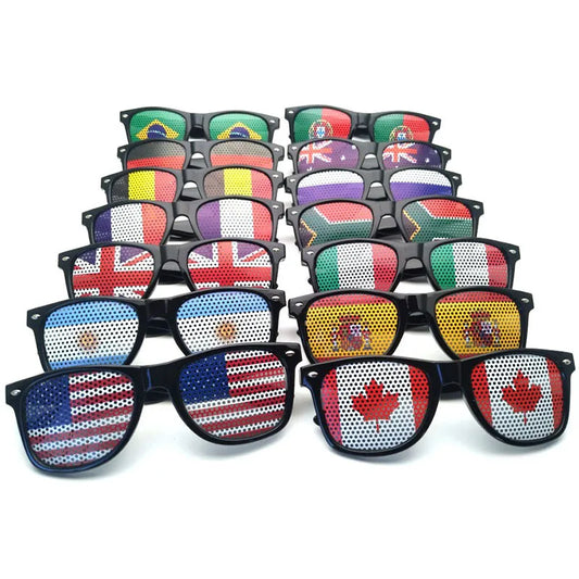 Lunettes de Soleil Supporters Coupe du Monde 2026 – Lunettes de Fête Originales avec Drapeaux Nationaux