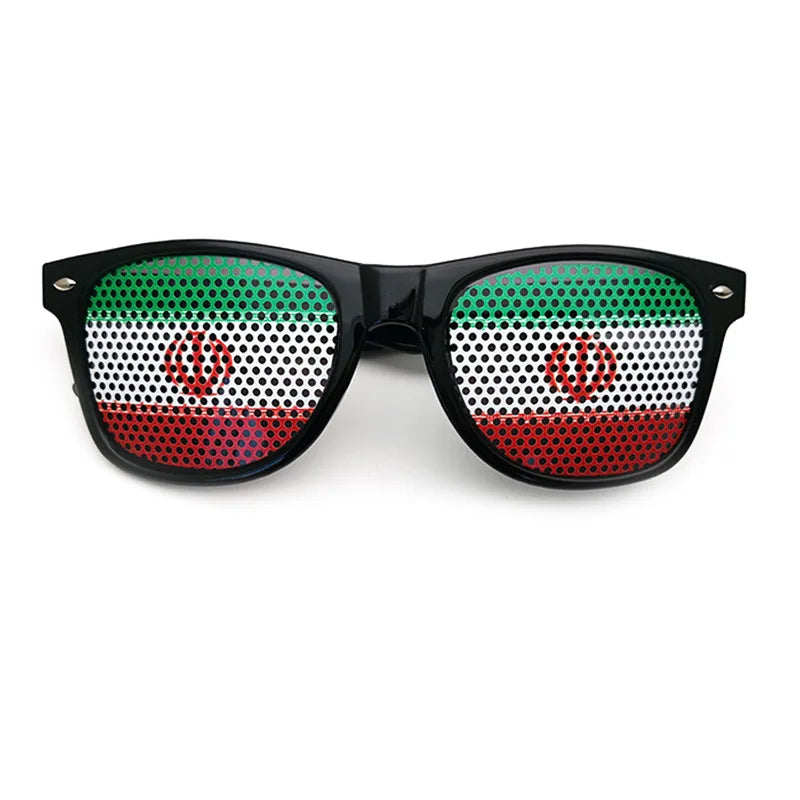 New Unisex Black Frame 42 Countries Flag Sun Glasses Decorative Spectacles Eyeglasses Frames for Party Women Men Sunglasses
