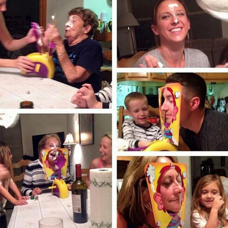Jeu d'Ambiance Crème sur le Visage (Pie Face) – Jeu de Société Drôle pour Fêtes, Anniversaires et Famille (Certifié CE)
