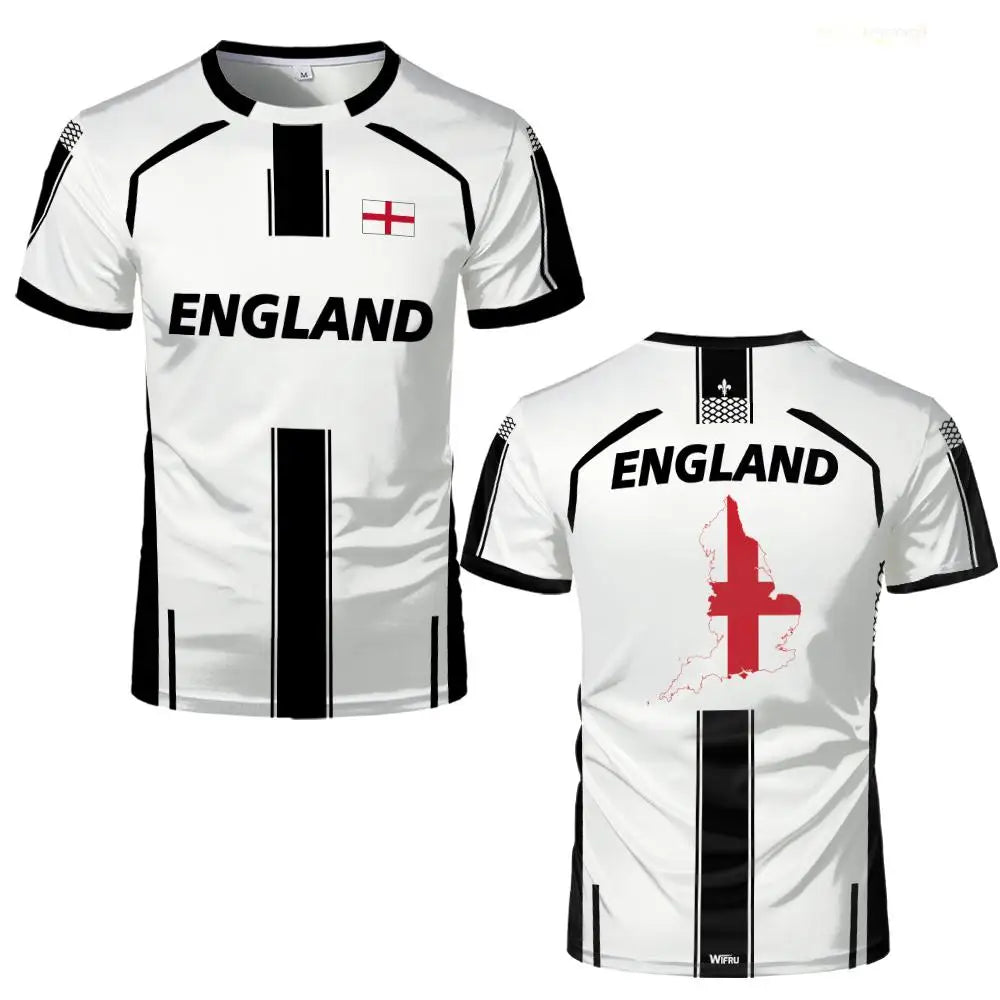 T-shirt Angleterre Coupe du Monde 2026 – Maillot Supporter Respirant Impression 3D (XXS au 6XL)