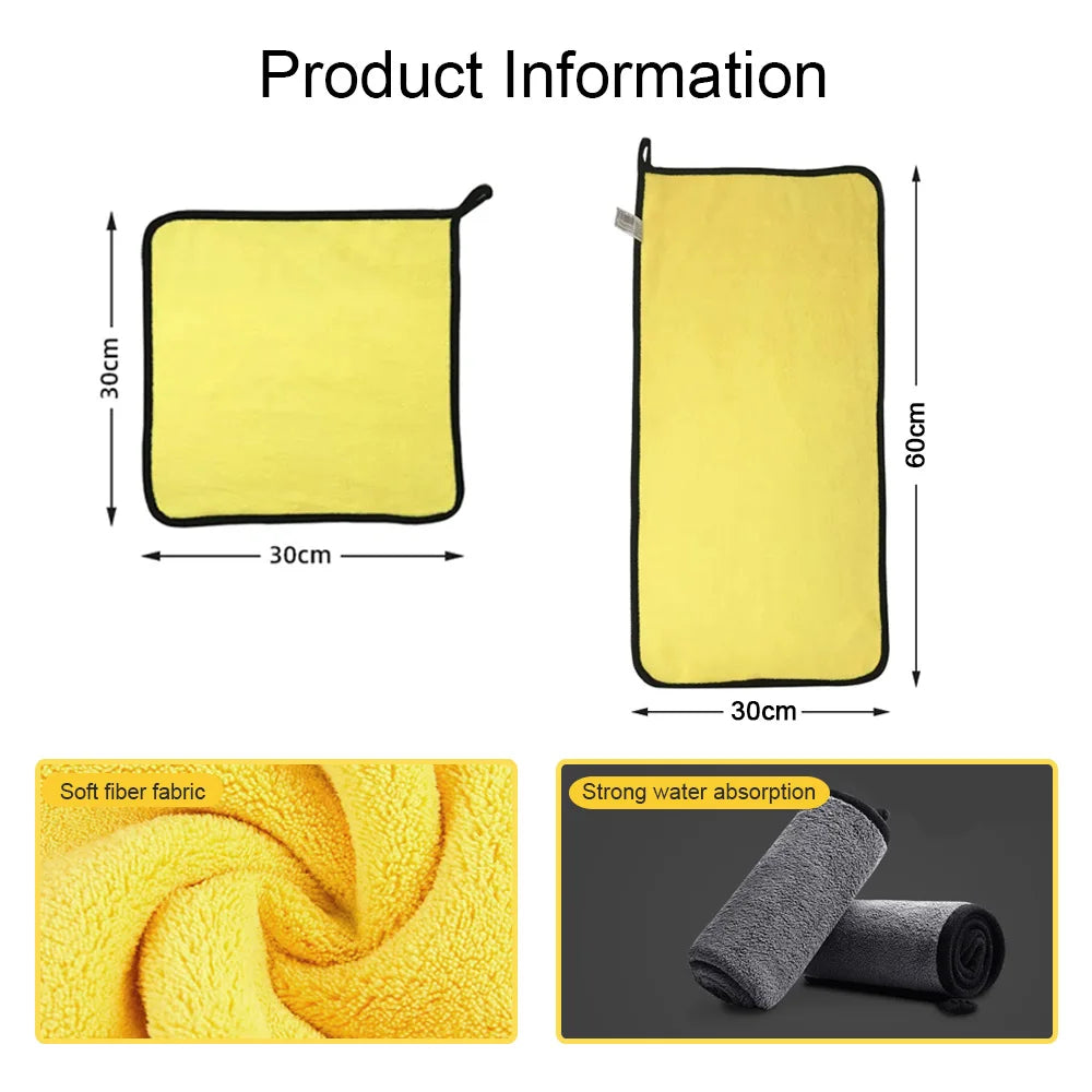 Chiffon Microfibre Nettoyage Auto Premium – Serviette de Séchage et Lustrage Haute Densité pour Voiture (Pack Multiples)