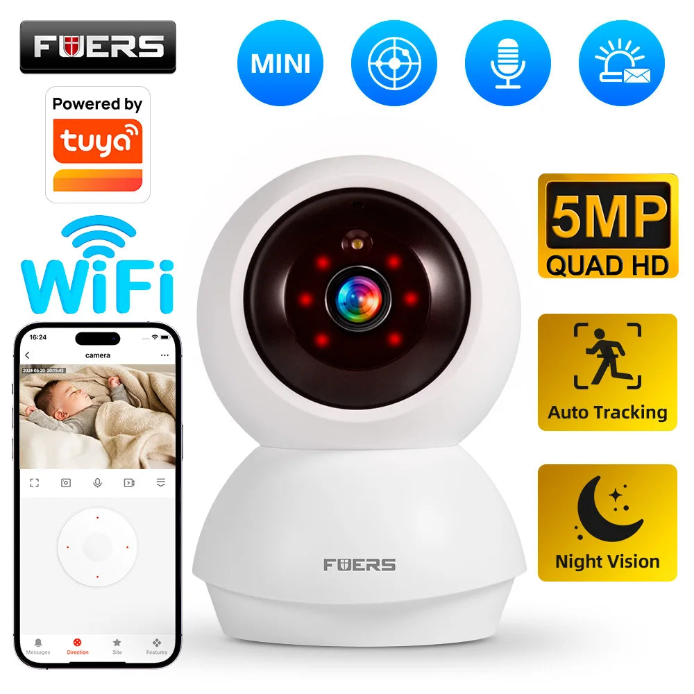 Caméra de Surveillance Intérieure WiFi 4K 8MP – Compatible Tuya & Smart Life