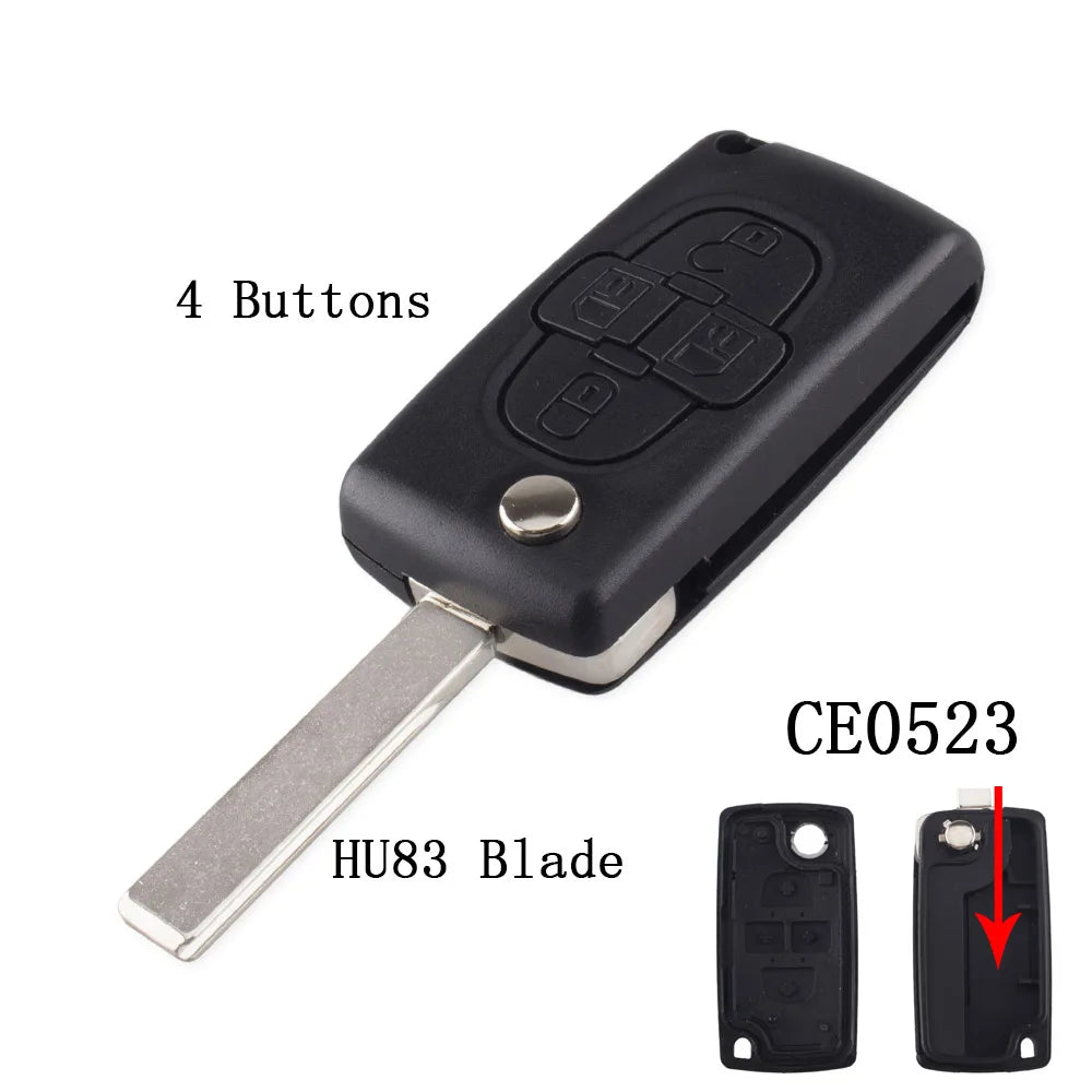Boîtier de Clé Télécommande pour Peugeot 207, 307, 308, 407 & Citroën C2, C3, C4, C5