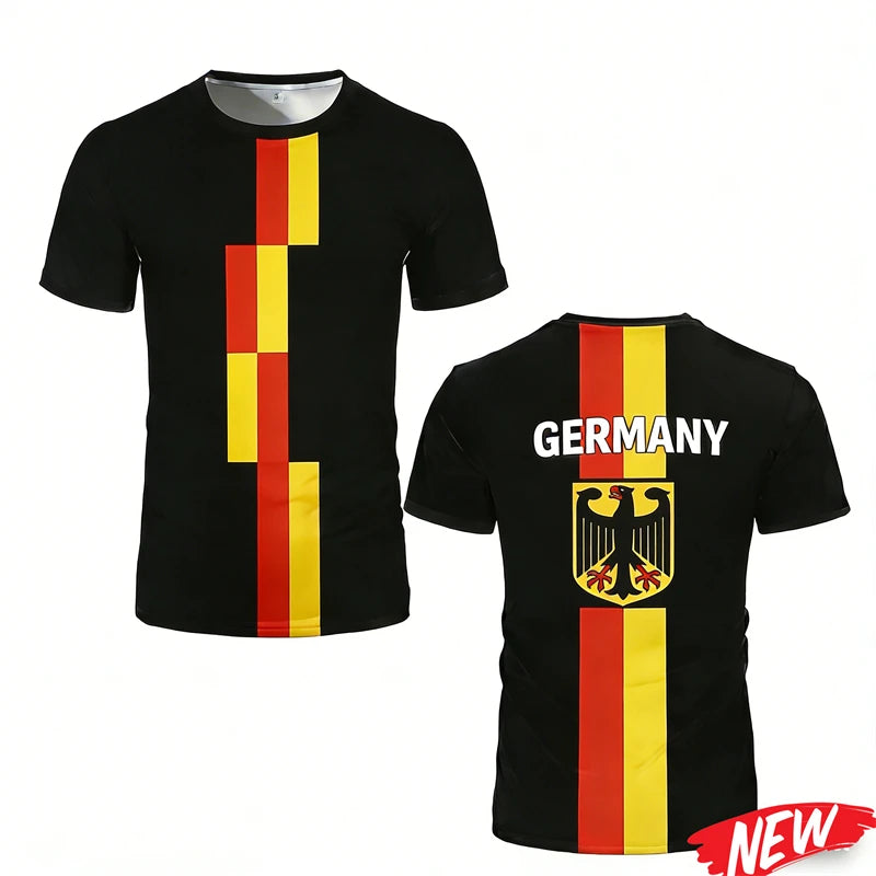 Germany Flag Graphic T Shirt Men Trendy 3D Printed Football sport Jersey Cool Streetwear Short Sleeve Oversized Tee Shirts
