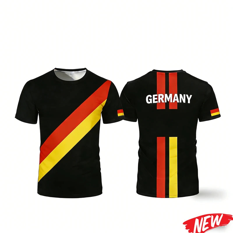 Germany Flag Graphic T Shirt Men Trendy 3D Printed Football sport Jersey Cool Streetwear Short Sleeve Oversized Tee Shirts