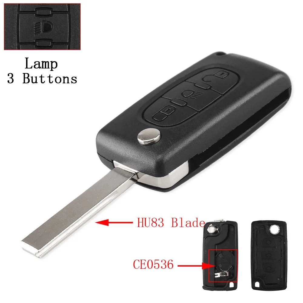Boîtier de Clé Télécommande pour Peugeot 207, 307, 308, 407 & Citroën C2, C3, C4, C5