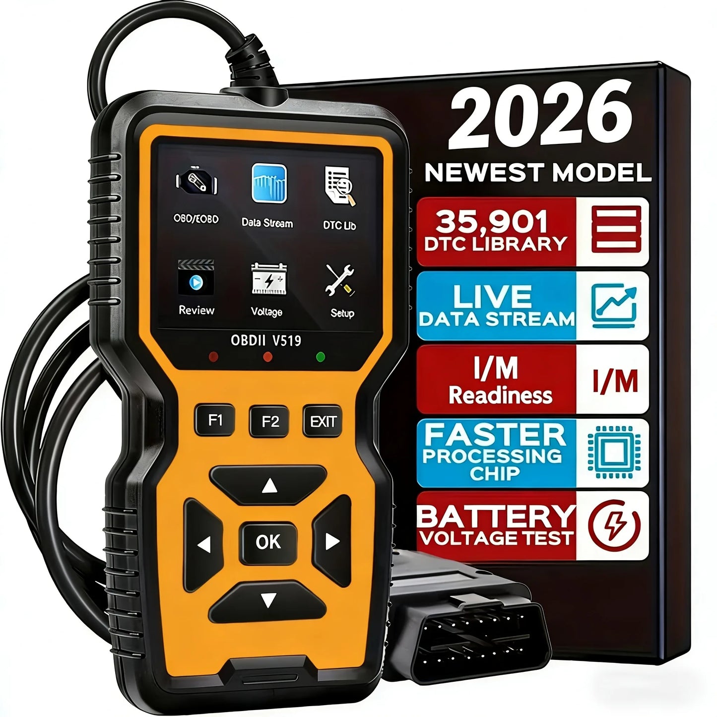Scanner de Diagnostic Auto OBD2 Professionnel V519 – Lecteur de Code Défaut et Effacement Voyant Moteur