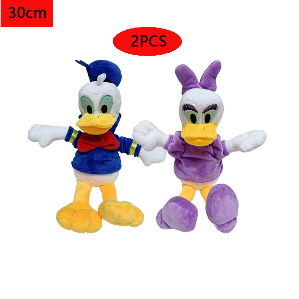 Peluche Disney Officielle Bandai – Mickey, Minnie, Donald & Daisy en Coton Doux, Cadeau d'Anniversaire et Noël (Certifié CE)