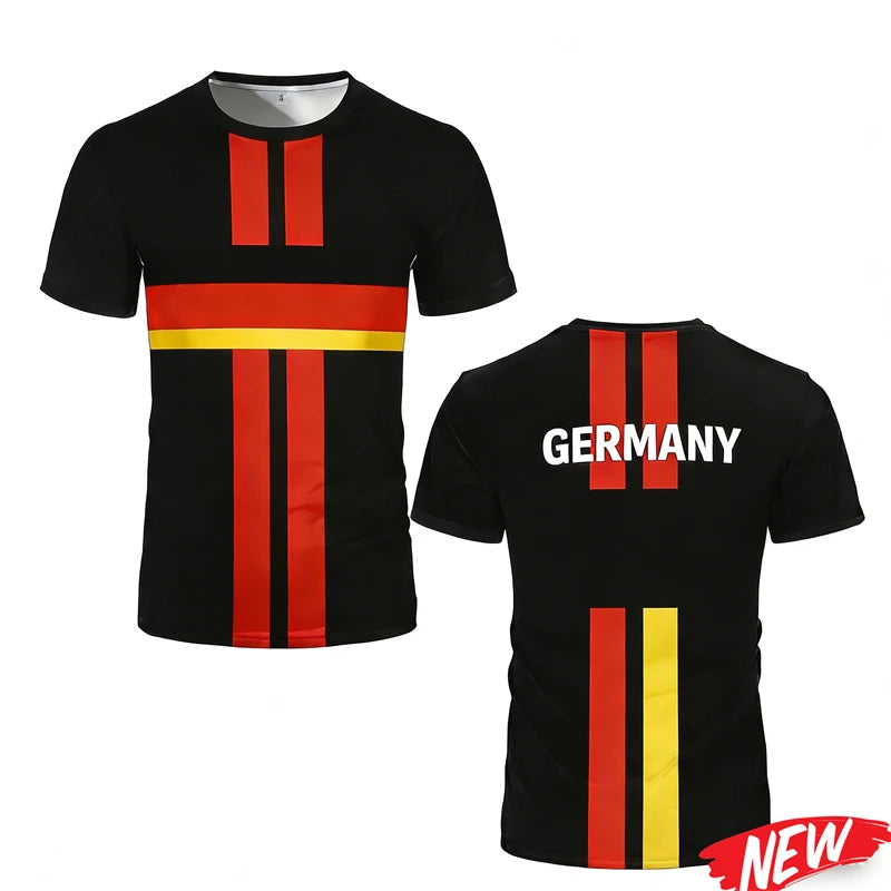 Germany Flag Graphic T Shirt Men Trendy 3D Printed Football sport Jersey Cool Streetwear Short Sleeve Oversized Tee Shirts