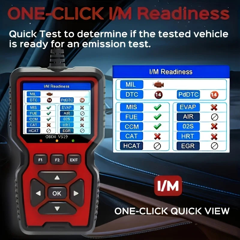 Scanner de Diagnostic Auto OBD2 Professionnel V519 – Lecteur de Code Défaut et Effacement Voyant Moteur