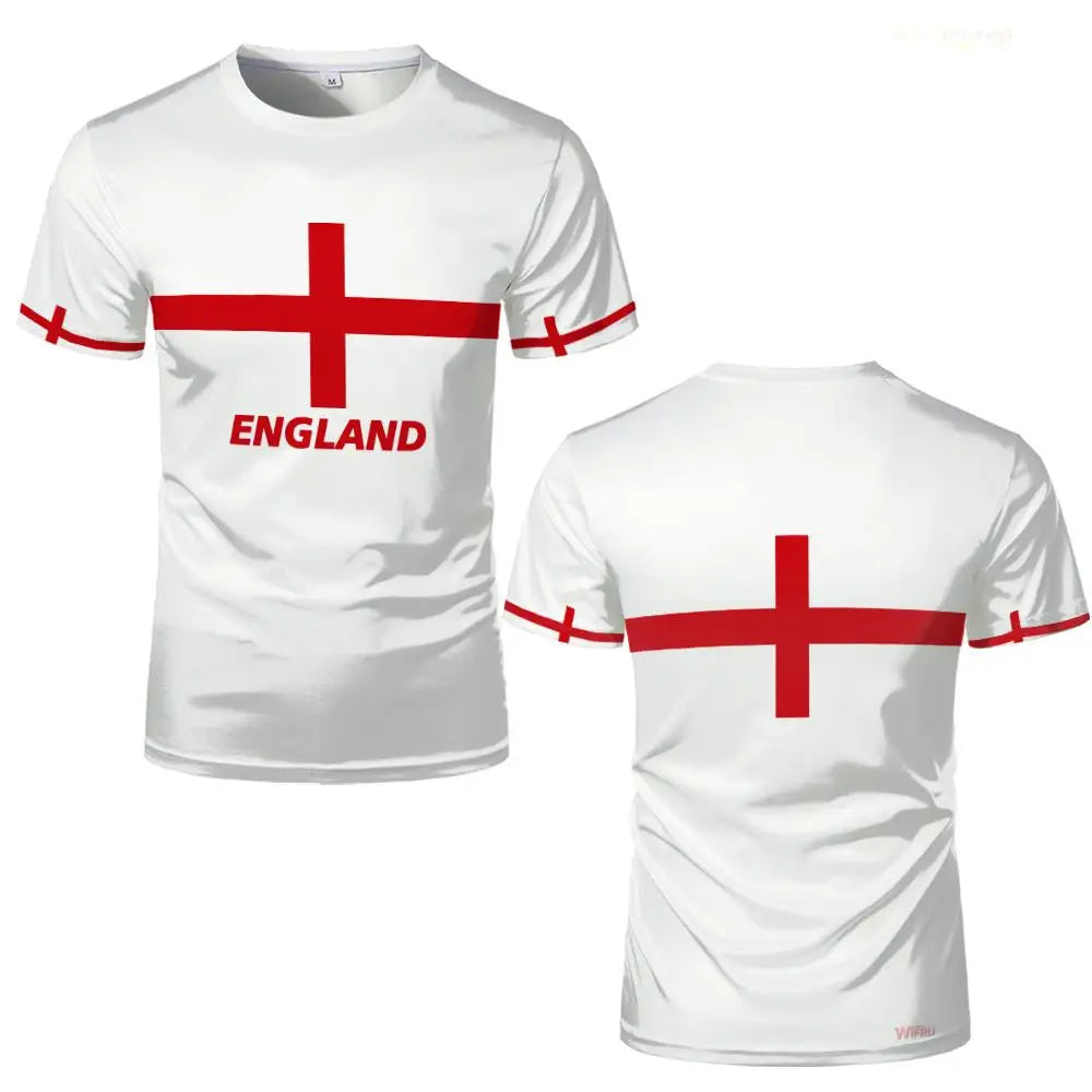 T-shirt Angleterre Coupe du Monde 2026 – Maillot Supporter Respirant Impression 3D (XXS au 6XL)