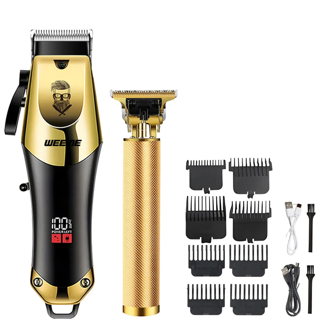 Tondeuse à Cheveux et Barbe T9 Vintage – Kit Rasoir Électrique Professionnel & Tondeuse Nez