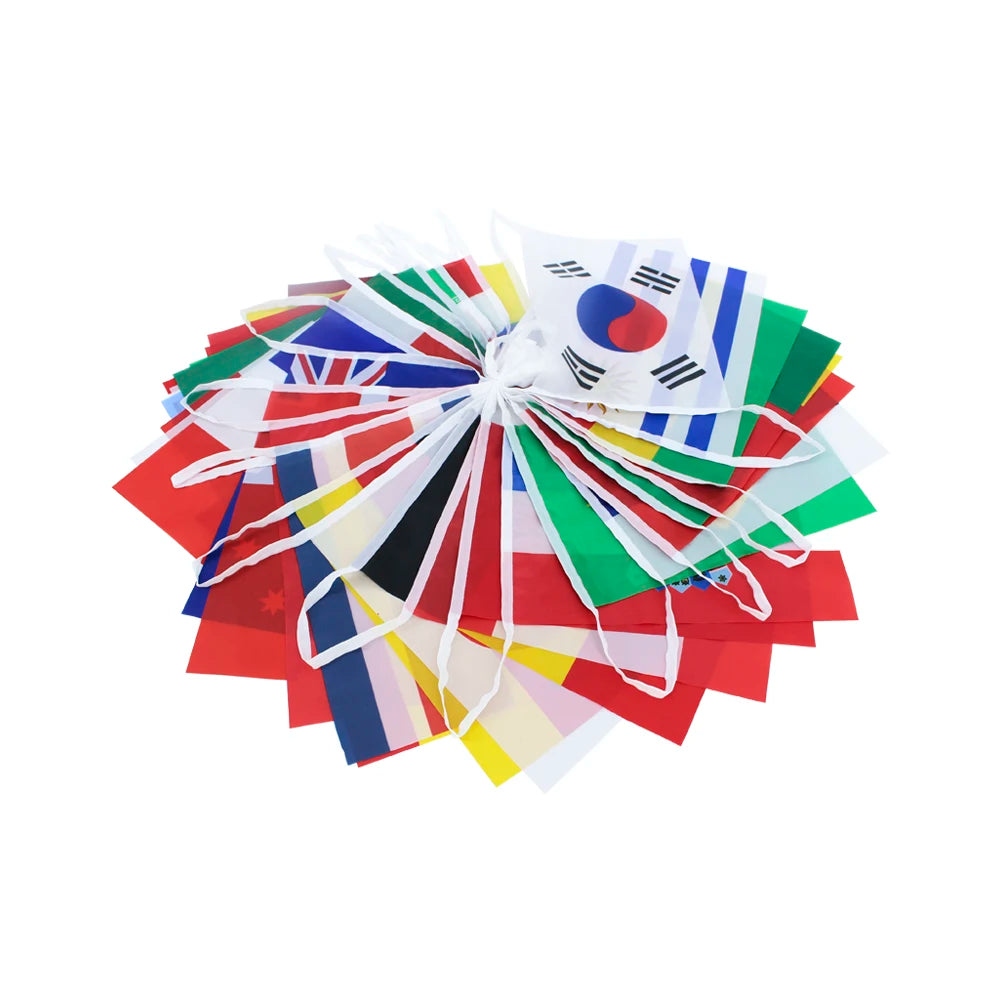 32pcs/set World International String Flag National Banner for Football Game Day Supplies Sport Bar Bunting Decoration