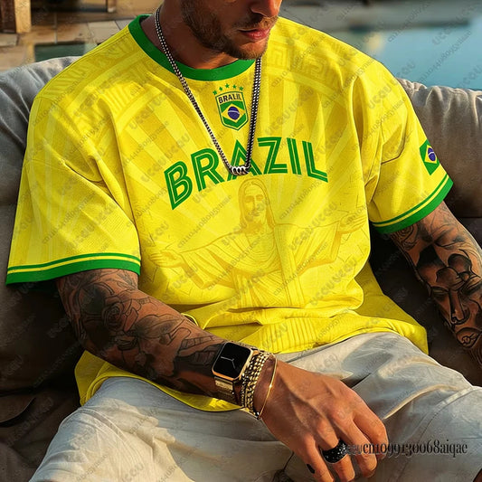 T-shirt Brésil Classique Coupe du Monde 2026 – Maillot Supporter Audacieux et Respirant (XXS au 6XL)