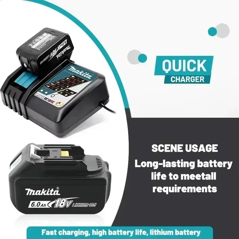 Makita 18V battery for Makita 18V power tools The 18V Makita BL1860B rechargeable battery can replace BL1850B LXT400