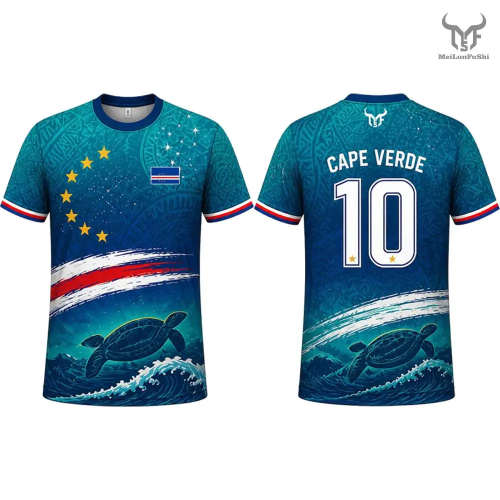 Cape Verde Flag Printed Jersey 2026 New Men Quick Dry Breathable Football Training Uniform Men's And Women's Casual Streetwear