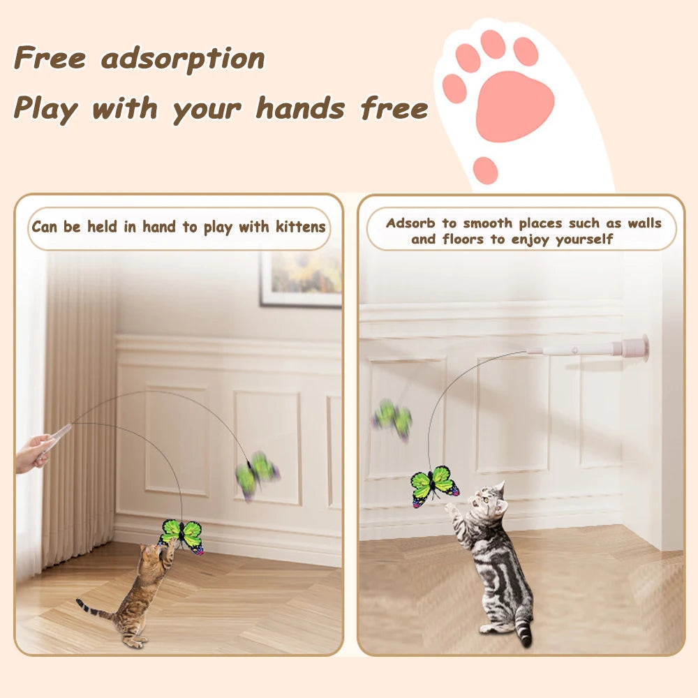 Jouet Automatique pour Chat – Papillon Interactif Rotatif à 360° pour Stimuler l'Instinct de Chasse et Anti-Ennui