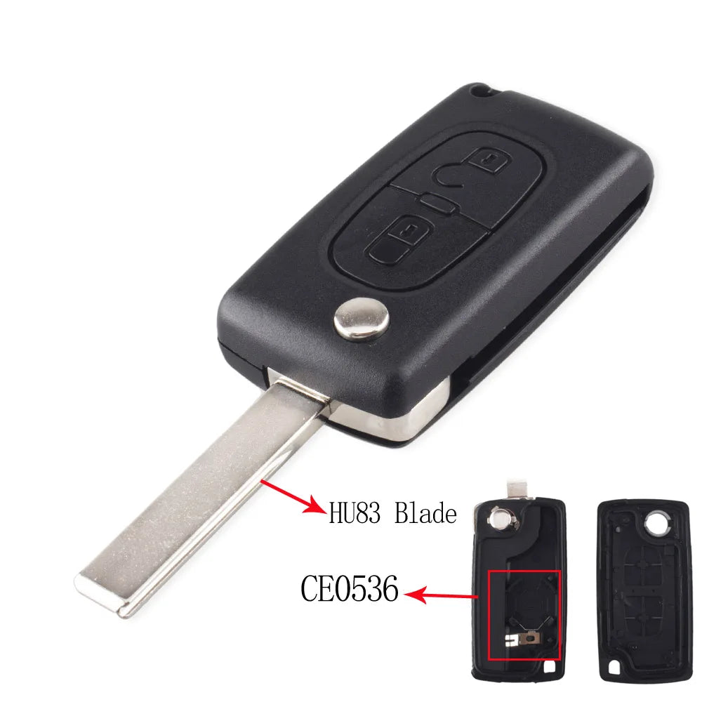 Boîtier de Clé Télécommande pour Peugeot 207, 307, 308, 407 & Citroën C2, C3, C4, C5