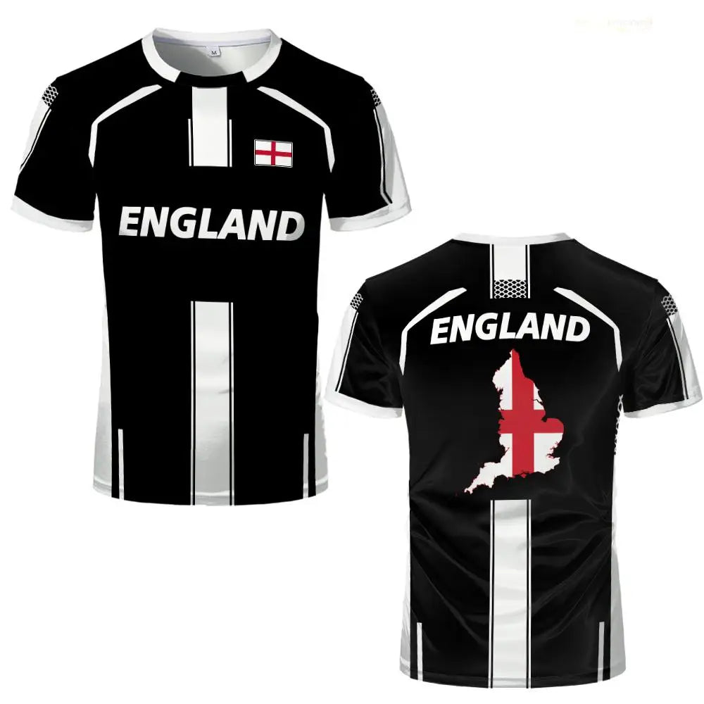 T-shirt Angleterre Coupe du Monde 2026 – Maillot Supporter Respirant Impression 3D (XXS au 6XL)