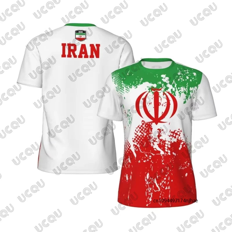 2026 New Iran Flag Print Football Jersey For Men Women T-Shirt Summer Outdoor Breathable Sports Quick Dry Tees Casual Kids Tops